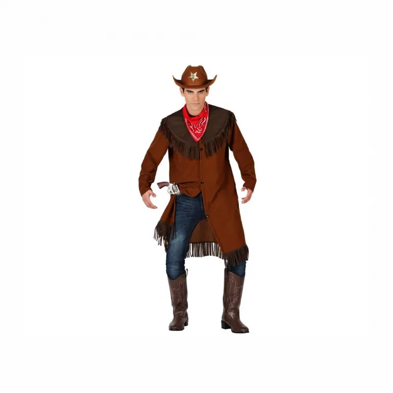 Karnevalskostm Faschingskostm Herren Jacke braun Cowboy Western 2-teilig