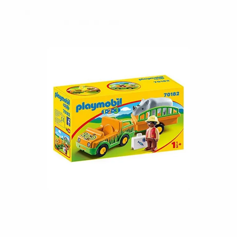 Playmobil Gelndewagen mit Anhnger Playset 1.2.3 Zoo 70182 (5 Stck)