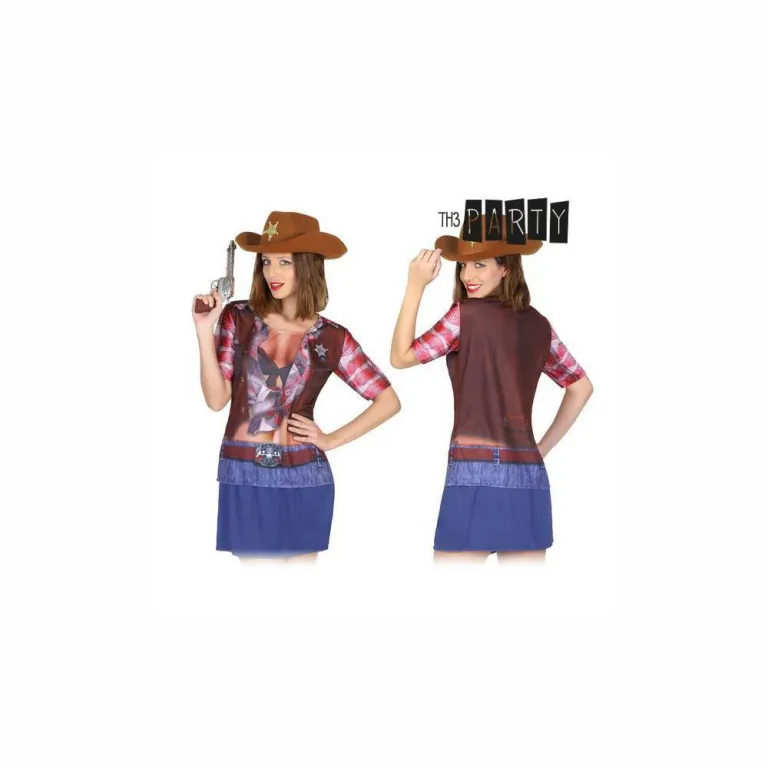 Karnevalskostm Faschingskostm Damen T-Shirt Cowgirl Westerngirl Gre XS / S