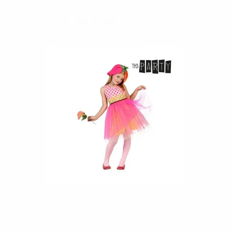Karnevalskostm Faschingskostm Verkleiden Mdchen Blume Kleid rosa