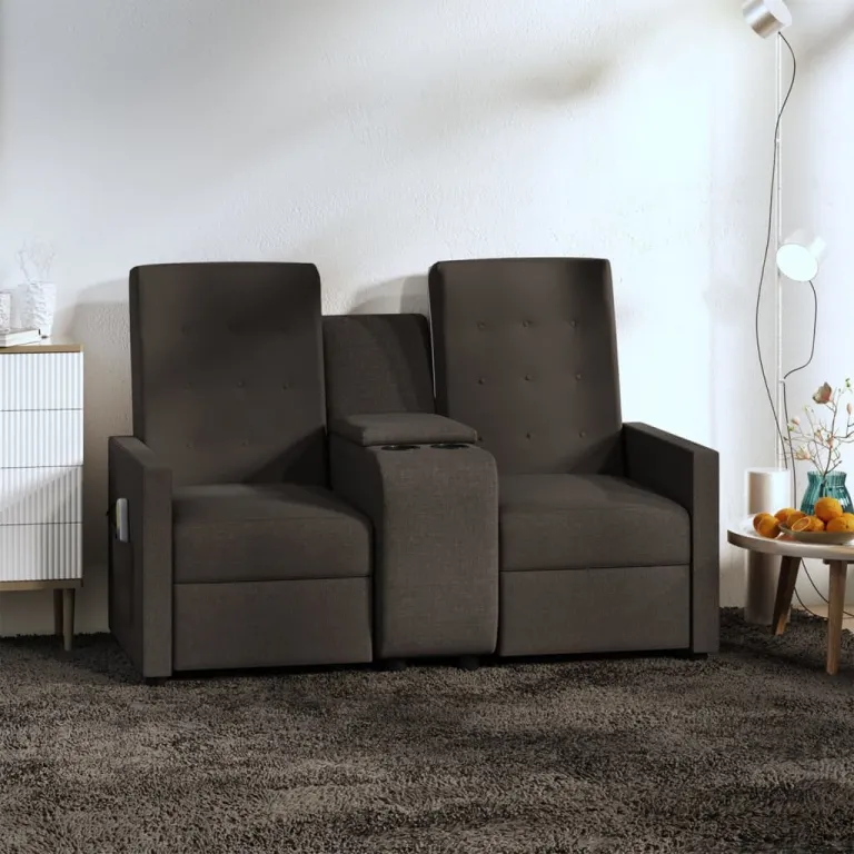 Relaxsofa Liegesofa 2er Sofa Couch verstellbar 2-Sitzer mit Getrnkehalter Braun