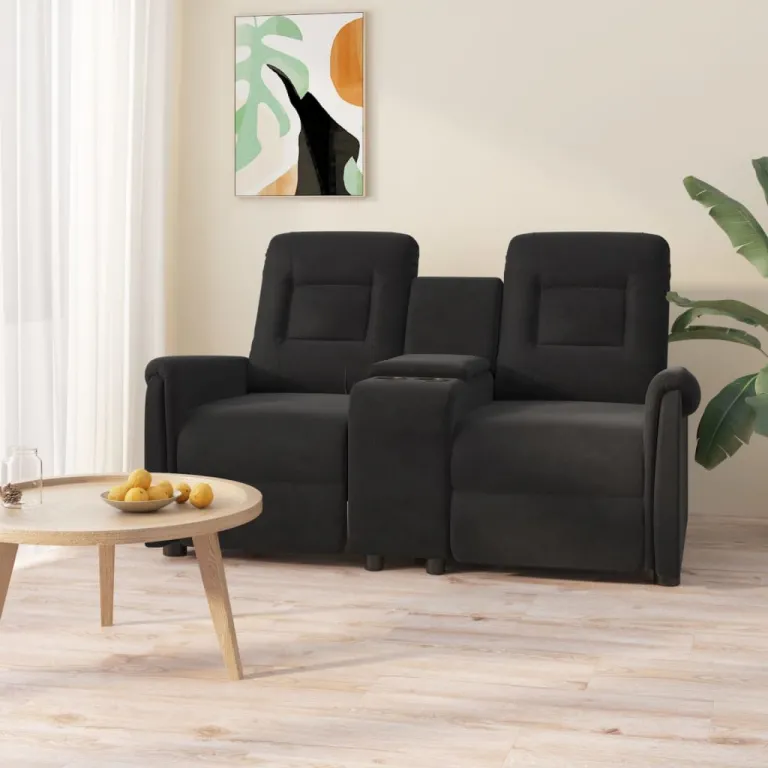 Relaxsofa Liegesofa 2er Sofa Couch verstellbar 2-Sitzer mit Getrnkehalter Schwa