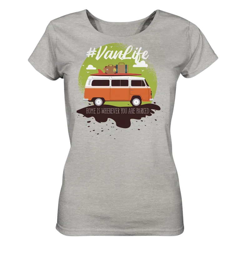 #Vanlife - Zuhause ist da, wo man parkt. - Ladies Organic Shirt (meliert) Heather Grey