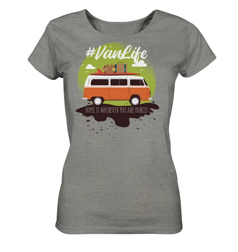 #Vanlife - Zuhause ist da, wo man parkt. - Ladies Organic Shirt (meliert) Mid Heather Green