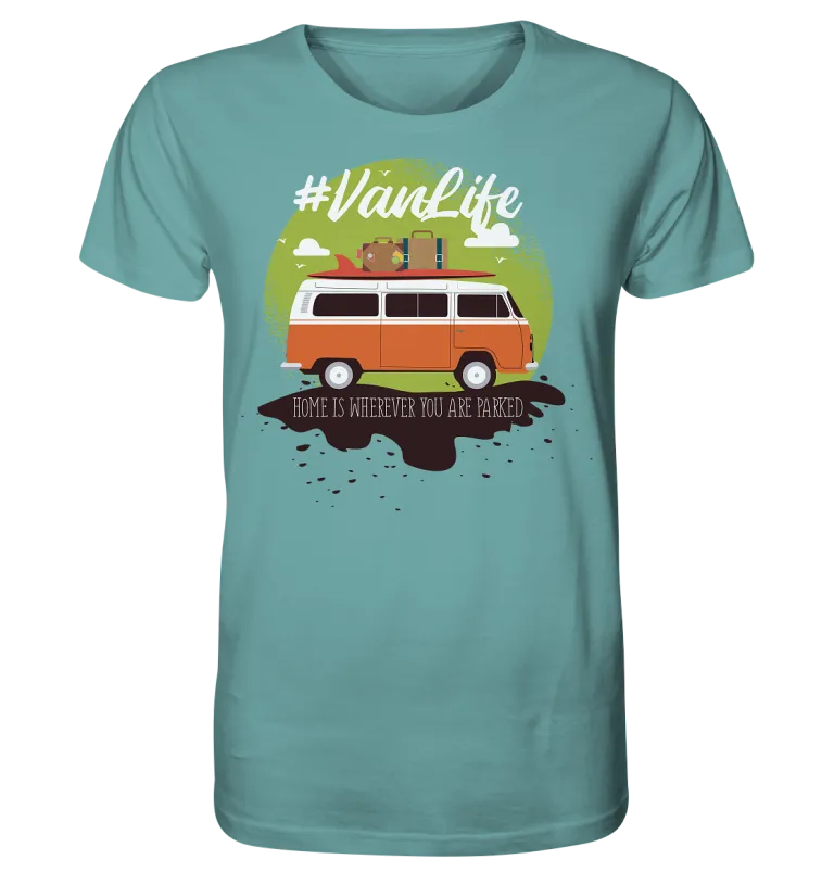 #Vanlife - Zuhause ist da, wo man parkt. - Organic Shirt Citadel Blue