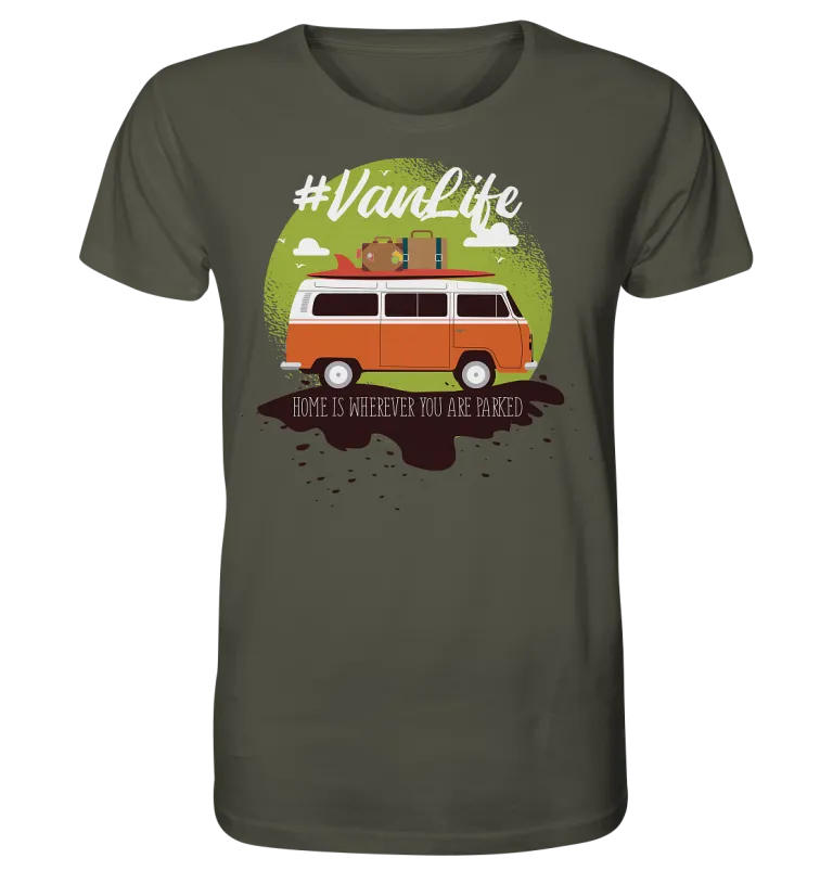 #Vanlife - Zuhause ist da, wo man parkt. - Organic Shirt Khaki