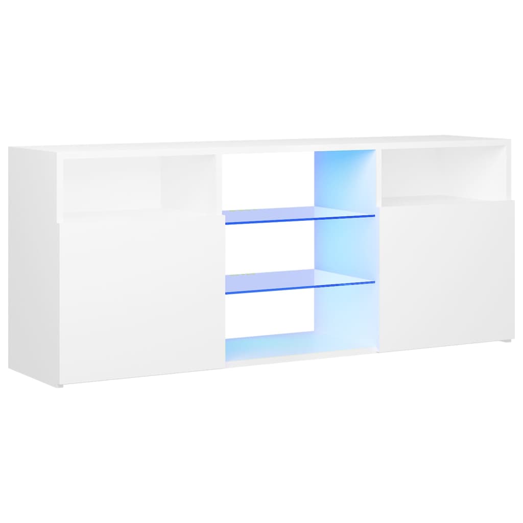 TV-Schrank mit LED Leuchten Wei� 120x30x50 cm Lowboard