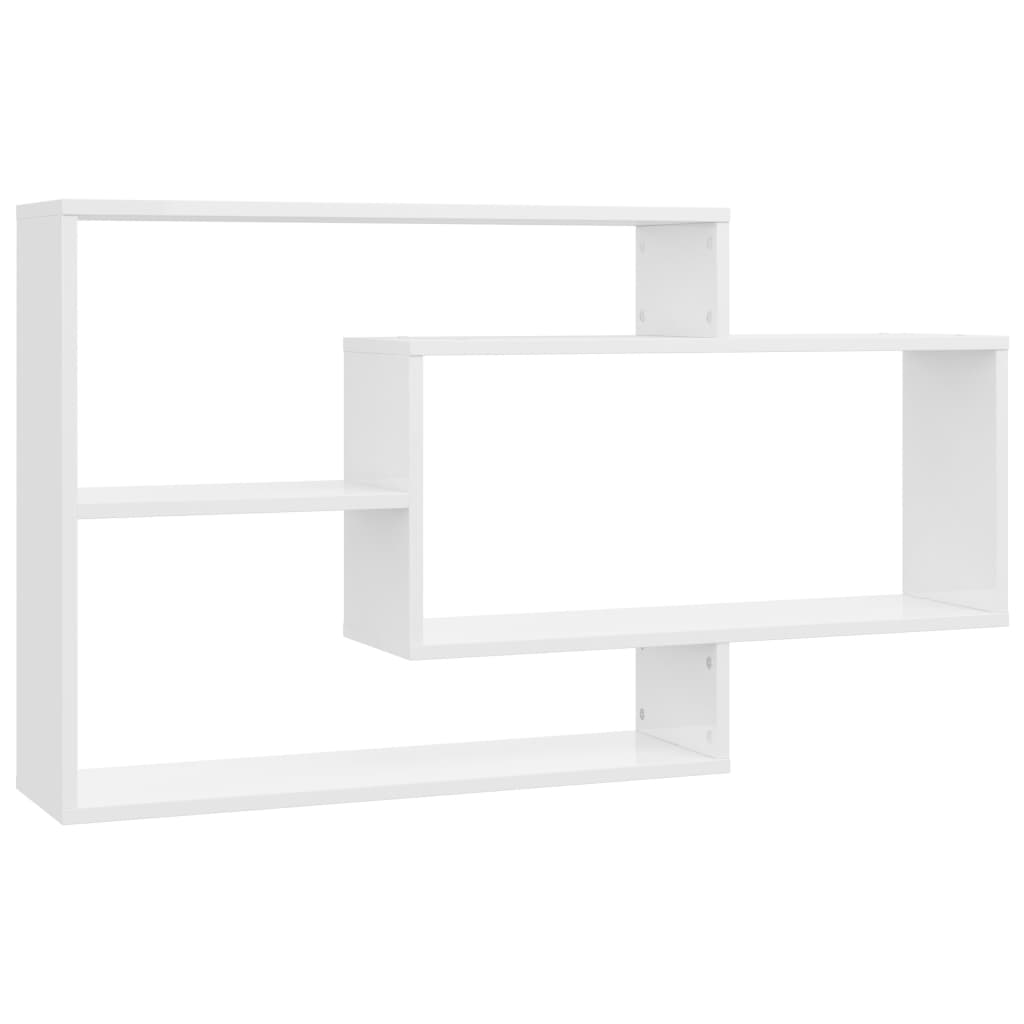 Wandregale Hochglanz-Wei� 104x20x58,5 cm Spanplatte