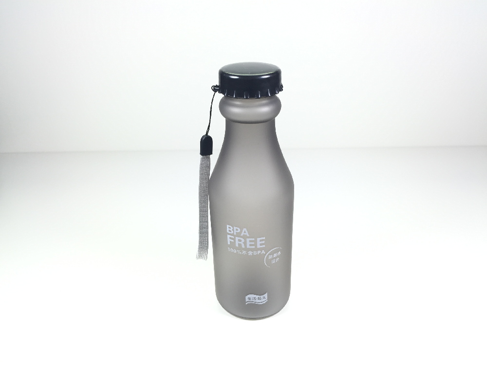 Wasserflasche BPA-frei 550ml Wasser-Trinkflasche Sport Tritan schwarz