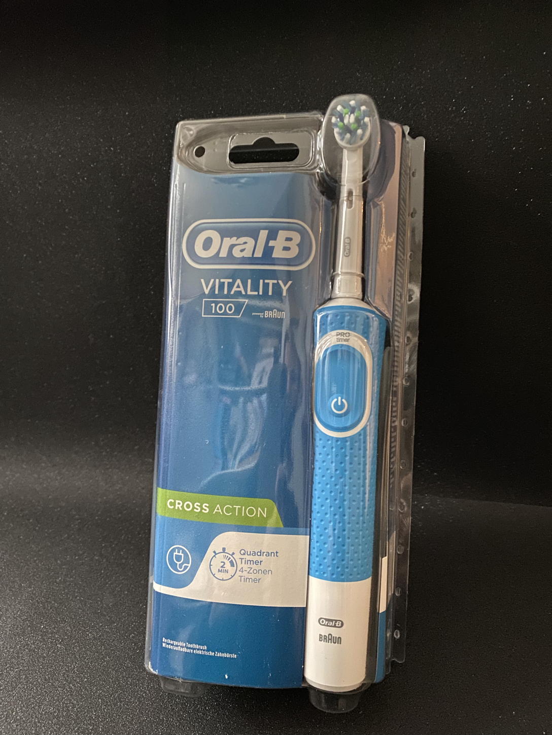 Elektrische Zahnbürste Vitality Cross Action 100 Oral-B blau/weiß