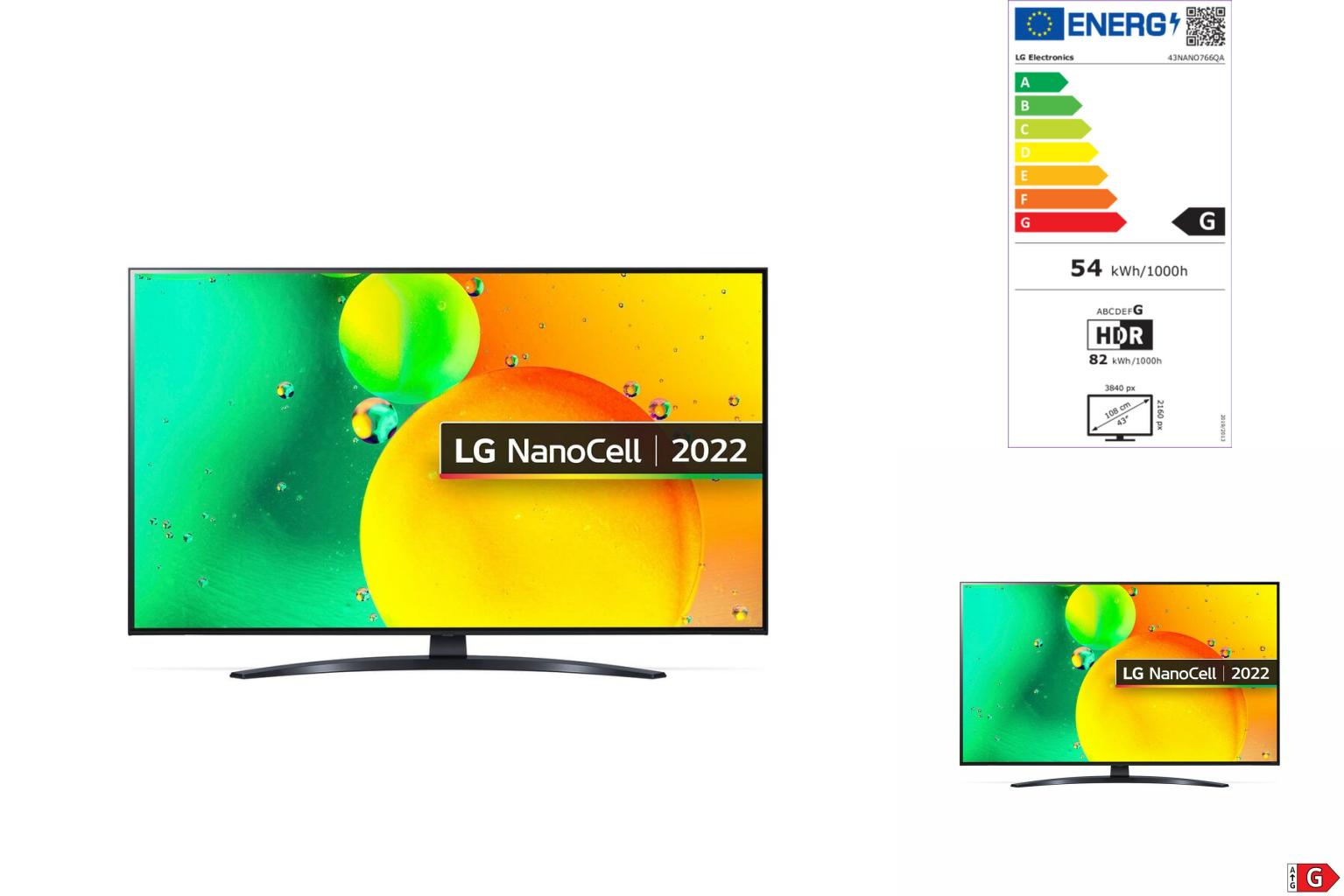 Lg Smart TV LG 43NANO766QA 43 Zoll 4K ULTRA HD LED WI-FI 3840 X 2160 Px Ultra HD