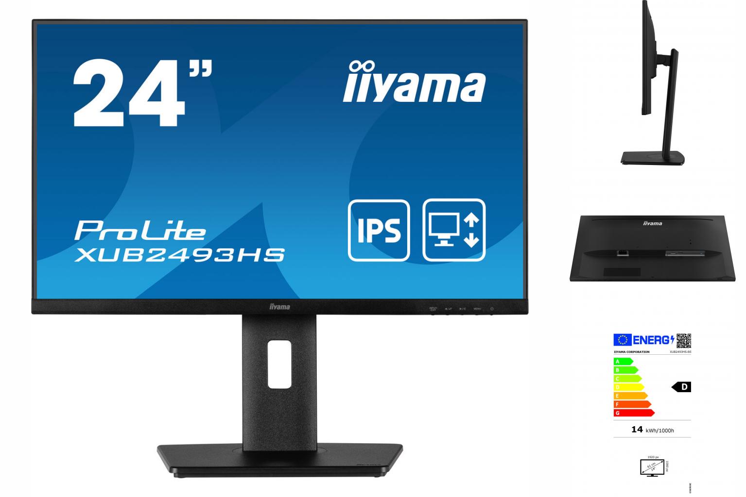 Iiyama Monitor XUB2493HS-B5 24 Zoll Bildschirm Display PC