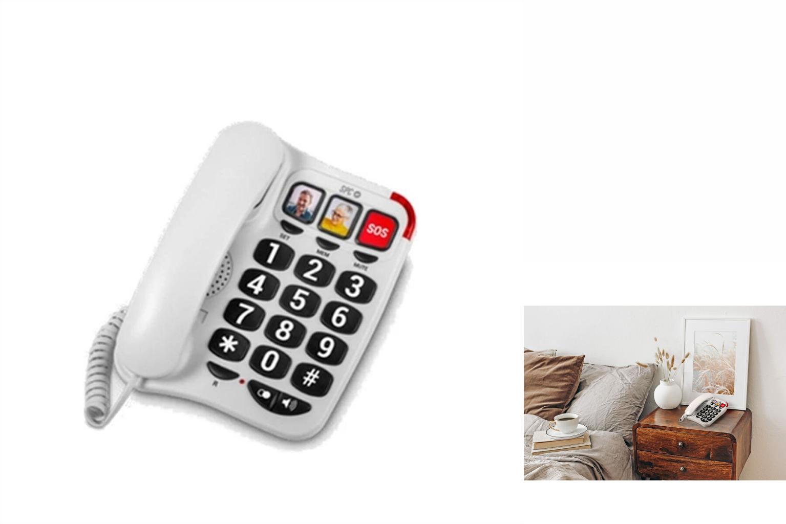 Spc Festnetztelefon SPC CONFORT NUMBERS 2 Hörgerät Kompatibel Weiß
